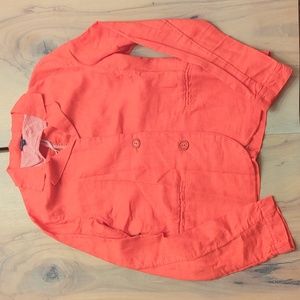 Splendid linen summer blazer coral color XS